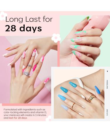 Modelones Dip Powder Nail Kit - 30 Colors Acrylic Dipping Powder Set for DIY Manicure | Hot Pink Magenta Lemon Green | Includes Top/Base Coat & Activator - Buy Online on GoSupps.com