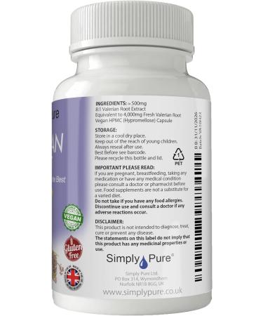 Wild Harvested Valerian Root Capsules - 90 x 500mg | Gluten Free, GM Free, Vegan - Buy Online on GoSupps.com