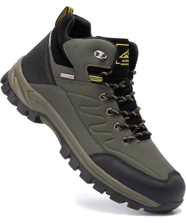 HIKLDK Men's Lightweight Ankle Hiking Boots - Breathable & Non-Slip Trekking Shoes for Outdoor Activities (Size 12, Green) - Buy Online on GoSupps.com