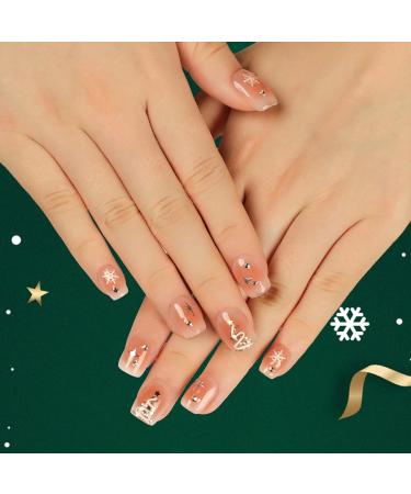 FEIlei Christmas Nail Art Press on Easy to Apply Short Nails Festive Designs for Holiday Season - Buy Online on GoSupps.com