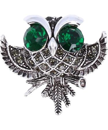 Rhinestone Perched Owl Brooch Cute Beautiful Fashion Big Eyed Owl Brooch Simulated for Weddings for Parties for Vacations - Buy Online on GoSupps.com