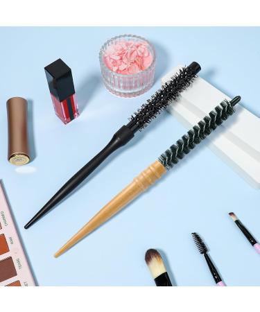 Professional Mini Hair Dryer Brush Set - 2 Piece Round Styling Brush for Thin Hair & Beard - Black & Yellow - Buy Online on GoSupps.com