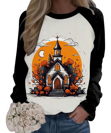 Halloween Costumes Printed Fashionable Casual Long Sleeved Zipper Round Neck Hoodies Sweater Tops Womens Sweater Black Large - Buy Online on GoSupps.com