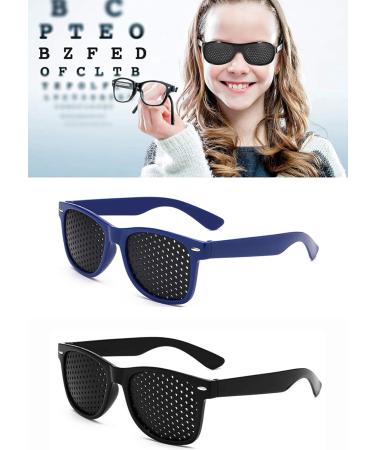 2 PACK Glasses for Vision Improvement Vision Correction Glasses Vision Training Astigmatism Eyeglasses for Vision Care Unisex(Black+Blue) - Buy Online on GoSupps.com