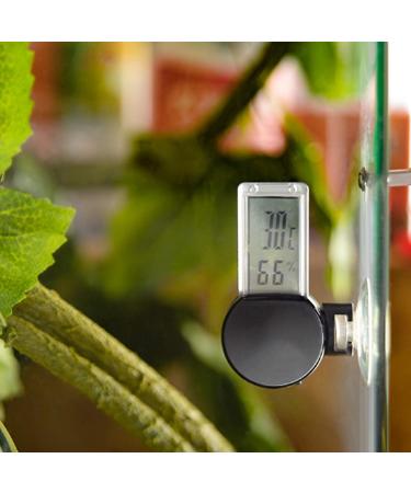 Thermometer Temperature Humidity Gauge Hygrometer Bearded Dragon Tank Accessories Reptile Tank Temperature Gauge Pet Supplies for Home Pet Shop(Black Transparency) - Buy Online on GoSupps.com