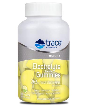 Trace Minerals | Electrolyte Stamina Gummies | Boost Energy Endurance Muscle Stamina and Hydration | Vegan | Lemon Lime | 90 Count (30 Servings)