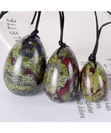 EFLAL Egg Set Massage Egg Natural Blood Jasper Ball Exercise Equipment Crystal Stone Gift Box 3 Pcs Crystal (Color : 3 Pcs)