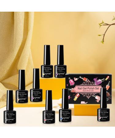 Supwee 2-in-1 Color Changing Cat Eye Gel Polish Set | Crystal Cat Eye Nail Gel Polish with Holographic Glitter | 8 Color Set - 7ml - Buy Online on GoSupps.com