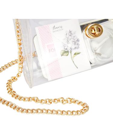 HAOGUAGUA Clear Stadium Approved Purse | See Through Bag for Concerts & Sports Events | Gold Clear Handbag for Women - Buy Online on GoSupps.com
