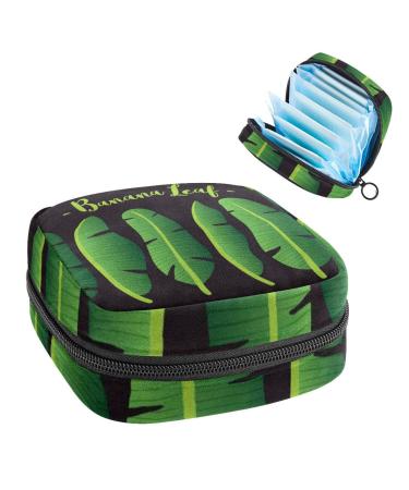 Women's bonds storage pockets Stillpad holder banana leaf printing portable period kit pocket feminine product bag for women girls color4