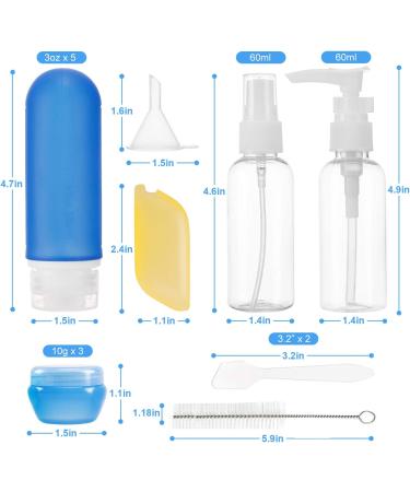Beveetio 17 Pack Travel Bottles TSA Approved - Leakproof Silicone Toiletry Containers - BPA Free, Refillable & Travel Size - Multicolor - Buy Online on GoSupps.com