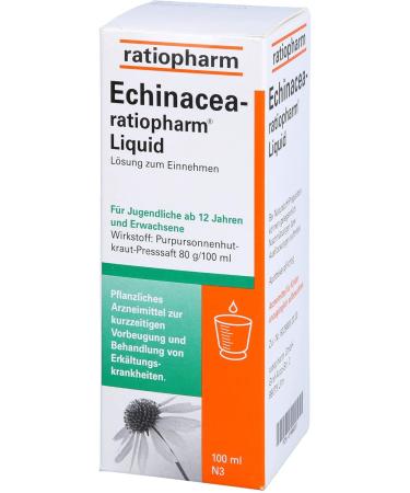 Echinacea-ratiopharm Liquid Herbal Immune Stimulant - 100ml | Boost Immunity Naturally - International Shipping - Buy Online on GoSupps.com