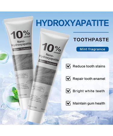 Hydroxyapatite Toothpaste 10% Nano-Hydroxyapatite Toothpaste for Advanced Enamel Protection New Upgraded Formula Gentle Mint Fresh Breath(2 Pcs) - Buy Online on GoSupps.com