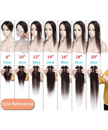 Elailite Real Hair Topper Clip-In Extensions - 45cm Silk Base 130% Dense Remy Hair #4/27 Medium Brown & Dark Blonde - Buy Online on GoSupps.com