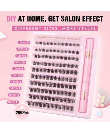 Parriparri Cluster Lashes Kit 120pcs Manga Individual D Curl Lashes Extensions 8-16mm Wispy False Eyelashes Kit with Bond, Seal, and Glue - Buy Online on GoSupps.com