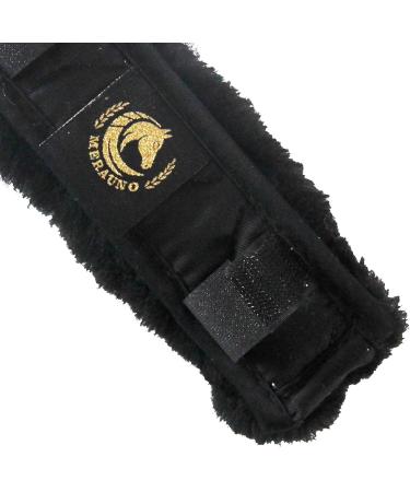 Merauno Neck Saver - Lambskin Horse Neck Protection | Real Fur Halter & Bridle Strap Cover | Black 32x5 cm - Buy Online on GoSupps.com