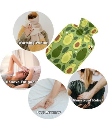 Naanle Avocado Bee Hot Water Bottle | 1L Transparent Heat Bottle for Bed | Hand & Foot Pain Relief | Heat & Cold Therapy Solution - Buy Online on GoSupps.com