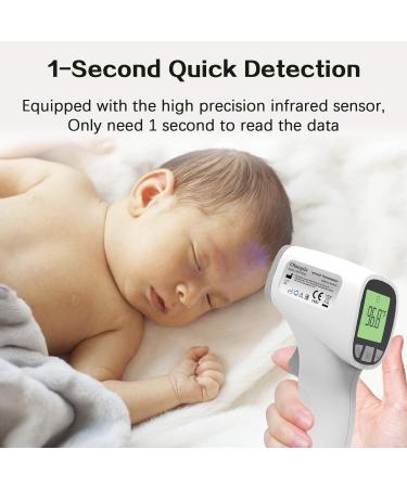 OLANGDA No-Touch Infrared Thermometer - 2-in-1 Forehead & Surface Thermometer for Adults & Kids - Medical-Grade Temperature Measurement in Grey - Buy Online on GoSupps.com