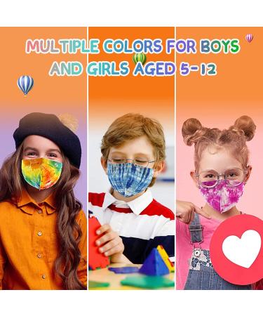 Zoonana Kids Disposable Face Masks - 30 Pcs Breathable 4-Ply Protection Mask for Boys and Girls - Tie Dye Colorful Design - Buy Online on GoSupps.com