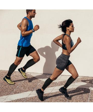 Acwoo Compression Stockings for Men & Women | Calf Medical Compression Socks 15-21mmHg | Ideal for Running & Sports | Black - Buy Online on GoSupps.com
