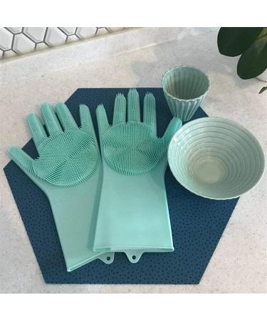 MBNVBNM Cleaning gloves Convenient Household Kitchen Scrubber Silica Gel Cleaning Gloves Dishwashing Gloves Household Heat Resistance (Color : Sky Blue Size : Medium) - Buy Online on GoSupps.com