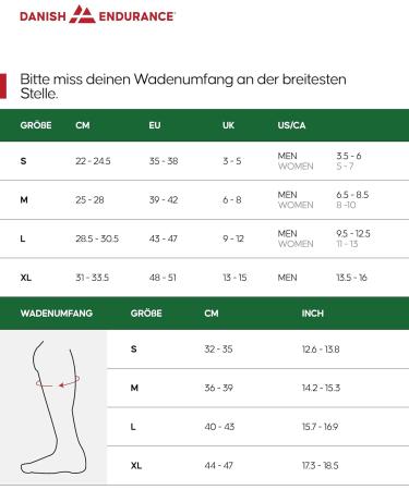 Danish Endurance Compression Stockings - Sports Compression Socks 21-26 mmHg for Men & Women | Thrombosis Support Socks in Green/Yellow (Size 43-47) - Buy Online on GoSupps.com