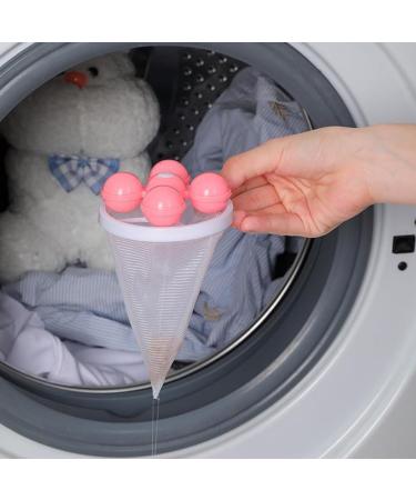 Lint Hair Catcher Washing Machine Filter Ball Washer Lint Catcher with Mesh Bag A Reusable Wear Resistant Laundry Cleaning Tool Pink - Buy Online on GoSupps.com