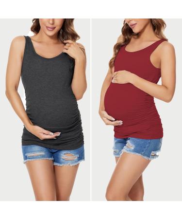 Love2Mi Maternity Top Set - Maternity Clothes in M Black, Wine Red, Dark Grey - Buy Online on GoSupps.com