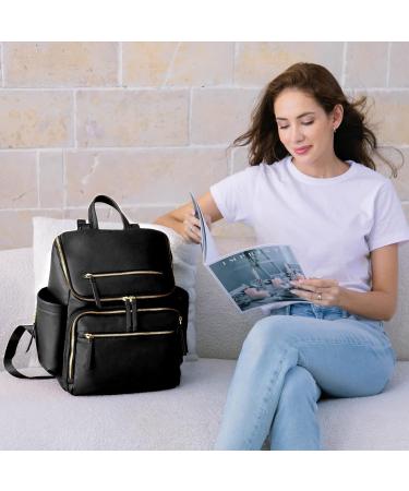Miss Fong Baby Wrap Backpack | Multi-Functional Leather Diaper Bag with Organizer & Pram Hook - Black - Buy Online on GoSupps.com