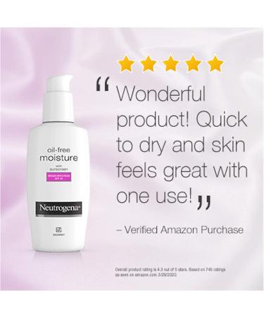 Neutrogena Oil-Free Moisture Facial Moisturizer SPF 35 - Hydrating UVAUVB Protection (2.5 oz) - Buy Online on GoSupps.com