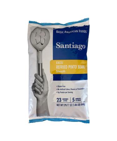 Santiago Traditional Refried Beans Smooth Beans Mix, Dehydrated 1.86 Pound Pouch