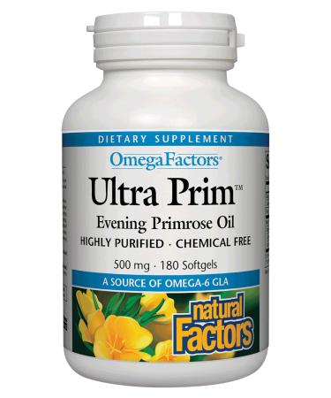 Natural Factors OmegaFactors Ultra Prim Evening Primrose Oil 500 mg 180 Softgels