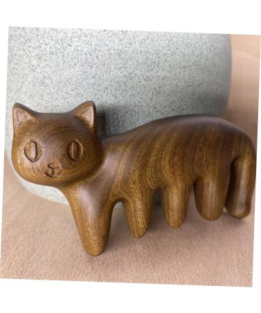 Magiclulu Cat-Shaped Massage Comb | 3-in-1 Head & Body Massage Tool | Travel-Friendly Sandalwood Brush for Cats & Dogs - Buy Online on GoSupps.com