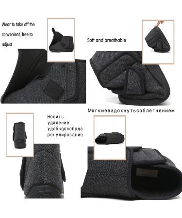 FAMYNGL Women's Diabetic Casual Shoes - Wide Width Adjustable Walking Sneakers for Elderly with Swollen Feet - Dark Gray 44 - Buy Online on GoSupps.com