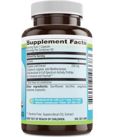 Livamed - Oil of Oregano Liquid Filled Veg Caps 60 Count - Buy Online on GoSupps.com