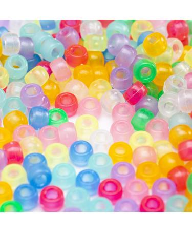 Glow in The Dark Acrylic Pony Beads 6x9mm - 1000 Pcs Assorted Colors Bulk Pack - Buy Online on GoSupps.com