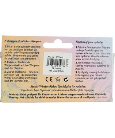 Buy Eulenspiegel 000786 Black & Gold Eyelashes | 1ml Special Glue & Instructions | International Shipping Available - Buy Online on GoSupps.com