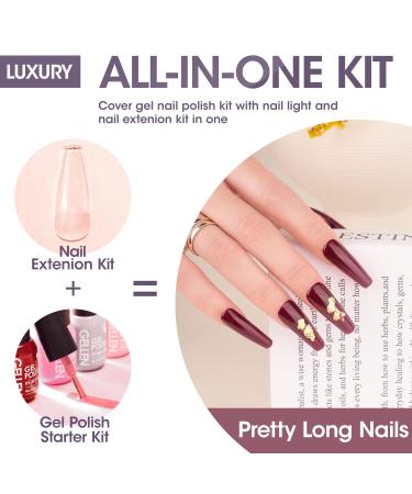 Gellen Gel Nail Polish Kit with UV Light - 8 Colors Set + 504pcs Coffin Nail Tips, Glue, Dryer, Base & Top Coat - Nail Art Manicure Set for Easter & Winter - Rose - Buy Online on GoSupps.com
