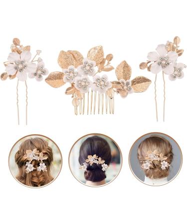 Gogogmee 1 Set Leaves and Flowers Hair Comb Flower Clips for Hair Womens Headpiece Flower Hair Combs Hair Comb Clips Wedding Hairpin Wedding Hair Comb Bride Hair Comb Girl Headpiece - Buy Online on GoSupps.com