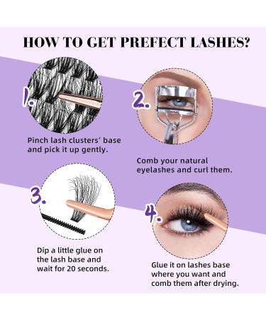 Lash Clusters Individual Lashes 260 PCS - 3D Natural Fluffy Eyelash Extensions - 15mm Wispy Effect - DIY at Home - Q40D-15mm - Buy Online on GoSupps.com