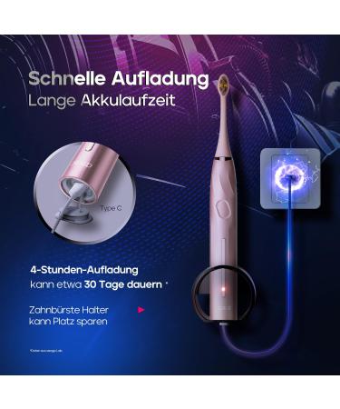 Buy Seago Electric Toothbrush - 40 000 VPM 8 Tips Pressure Sensor 5 Modes Rechargeable with Travel Case - Pink | International Shipping Available - Buy Online on GoSupps.com