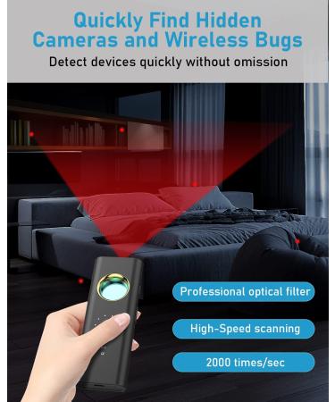Smhawk Portable Hidden Camera & GPS Tracker Detector Anti-Spy Wireless Signal Scanner - 6 Levels Sensitivity, 36H Battery, Infrared Finder - For Home, Office, Travel, Car - Buy Online on GoSupps.com