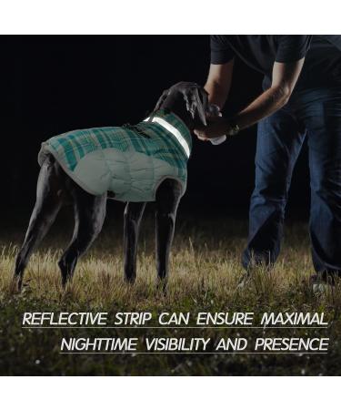Kuoser Warm Reflective Dog Jacket - Windproof Winter Coat for Small & Large Dogs in Dark Green - Buy Online on GoSupps.com