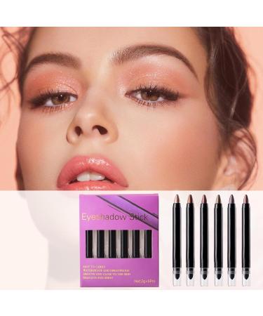  gafdu Shimmer Eyeshadow Stick Eyeshadow Stick Waterproof Glitter Eyeshadow Stick 6 Colors | Highlighter Eyeshadow Stick Smudge Stick Pen - Buy Online on GoSupps.com