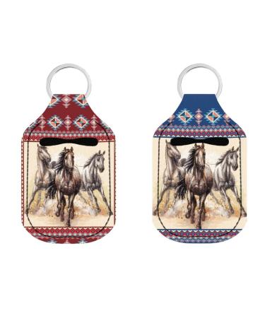 Veniyate Aztec Navajo Keychains Set of 2 Packs Travel Bottle Containers for Lotion Perfume and Liquids Women Girls Outdoor Gifts