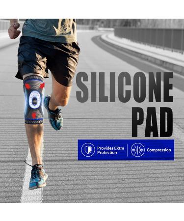 Medical Grade Knee Brace Compression Sleeve for Men & Women- Joint Support & Pain Relief - XXL/Light Black - Buy Online on GoSupps.com