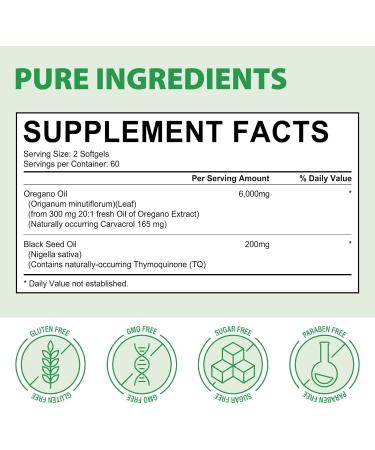 Oil of Oregano with Black Seed Oil 120 Count - Buy Online on GoSupps.com