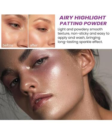 Highlighter Make Up Powder Waterproof Lightening Powder Waterproof Smooth 9g Highlighter Makeup for Cheeks Face Hair for Daily and Festivals Pink - Buy Online on GoSupps.com