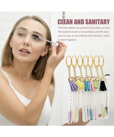 Eyelash Brush Tube with Keychain | Eyelash Diamond Empty Mascara Wand Tube Eyelash Brush - Eyebrow Applicator Lash Extension Supplies for Women Pengzi - Buy Online on GoSupps.com
