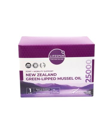 LifeSpan Ultra-Flex 25000 Green Lipped Mussel Oil (120 Capsules) X3